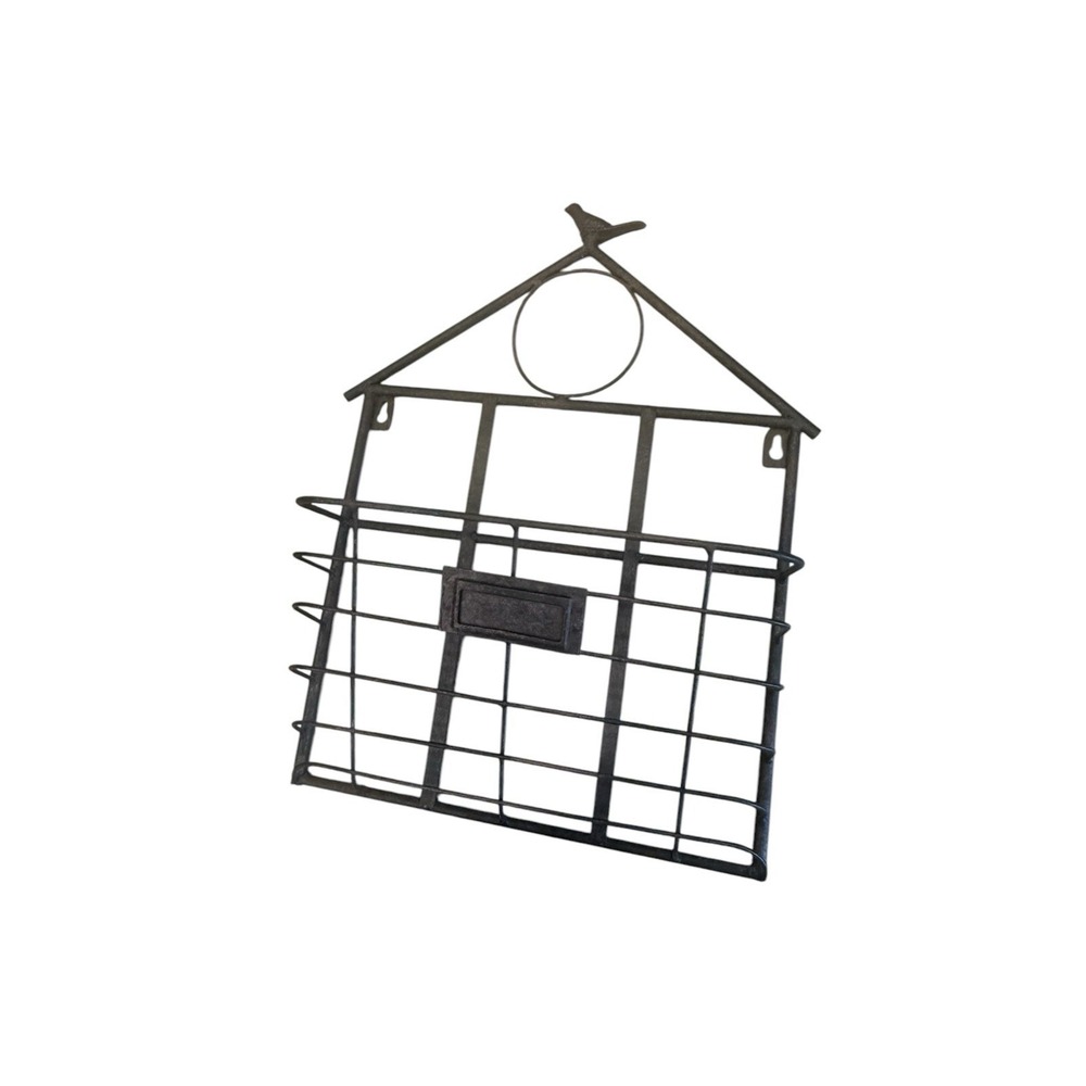 Decorative Garden Bird House Iron Wall Mail Paper Holder
